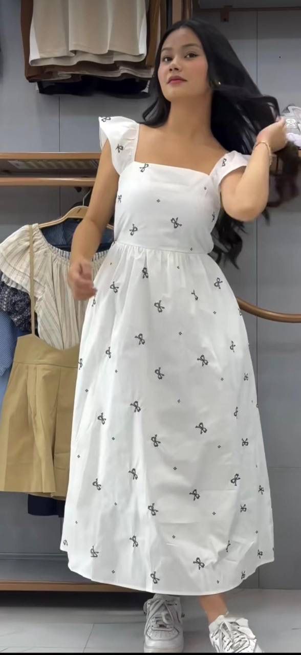 Aurevia Snowflake Digital Print Midi Dress