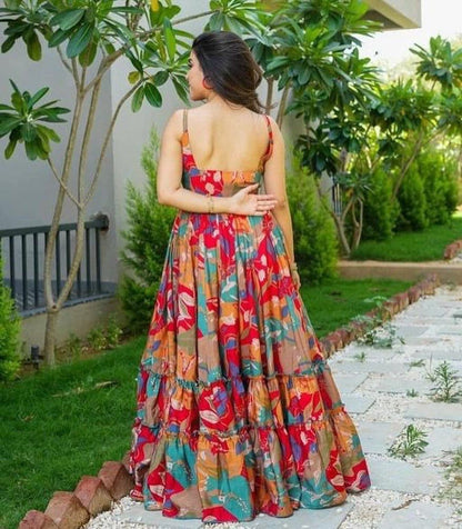 GOMTI-Red & Green Designer Gown