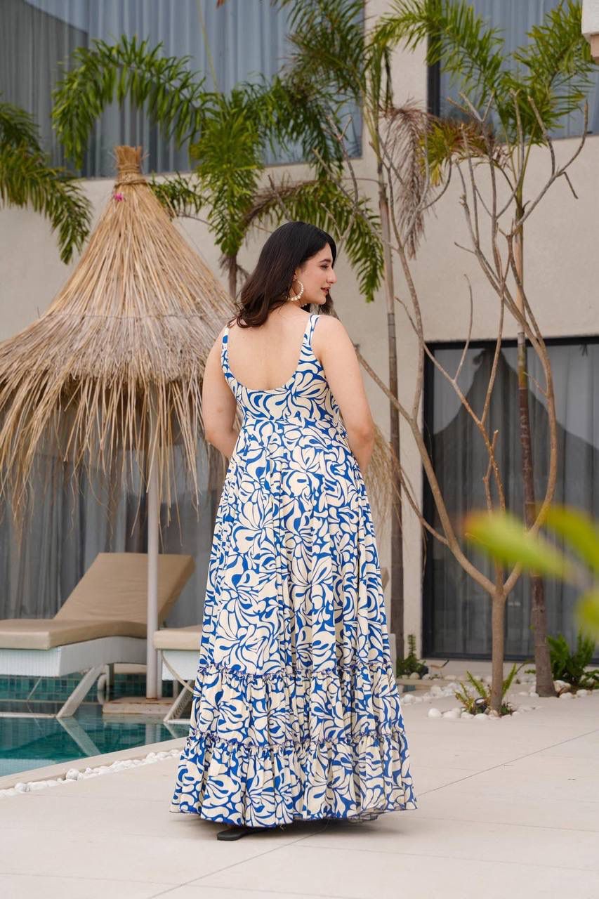Aurevia Azure Vine Maxi Dress