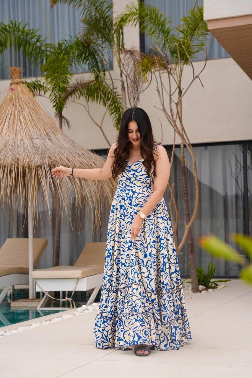 Aurevia Azure Vine Maxi Dress