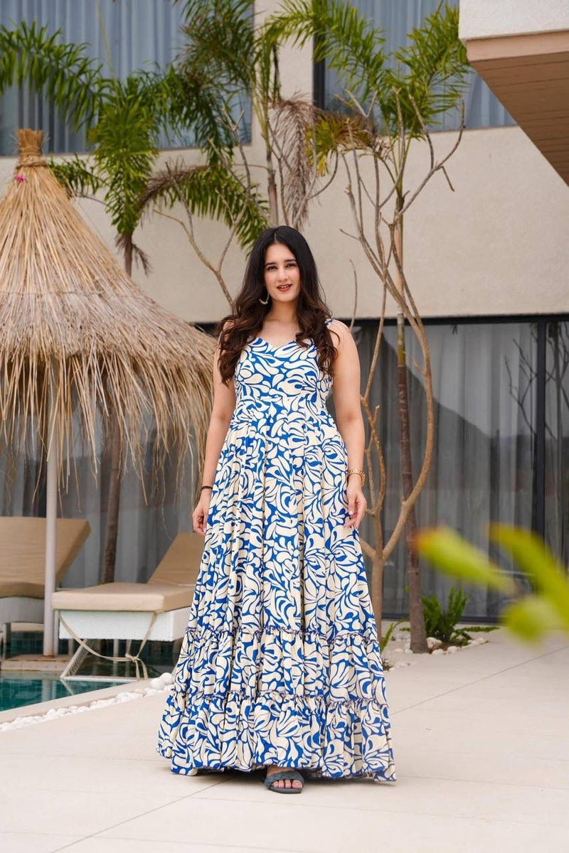 Aurevia Azure Vine Maxi Dress