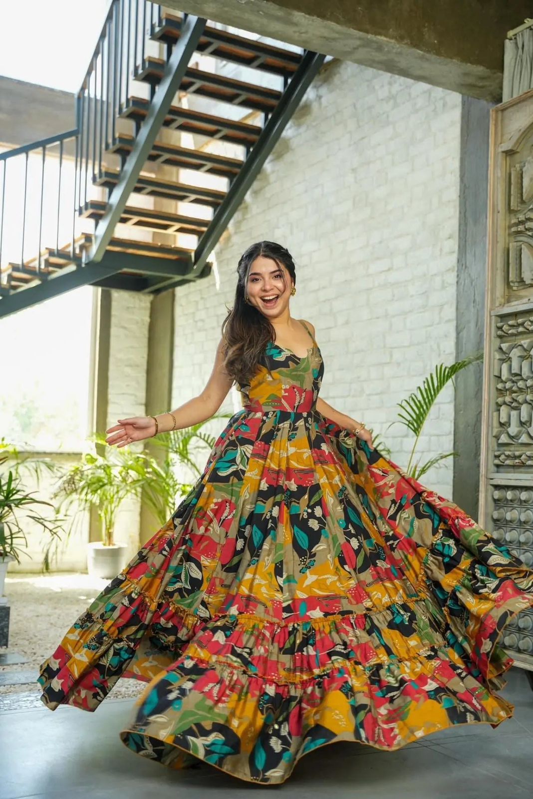 Aurevia Wild Muse Tiered Maxi Dress