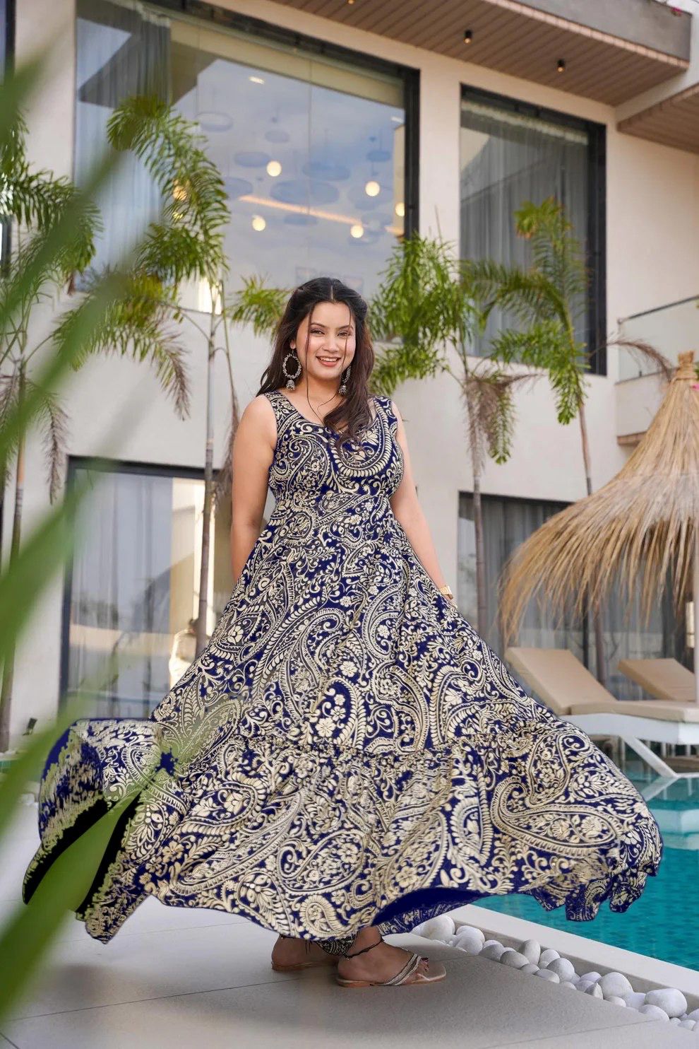 Aurevia Sapphire Paisley Grace Maxi Dress