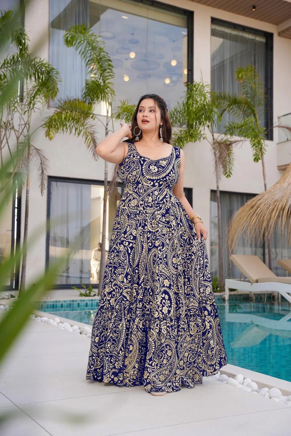 Aurevia Sapphire Paisley Grace Maxi Dress