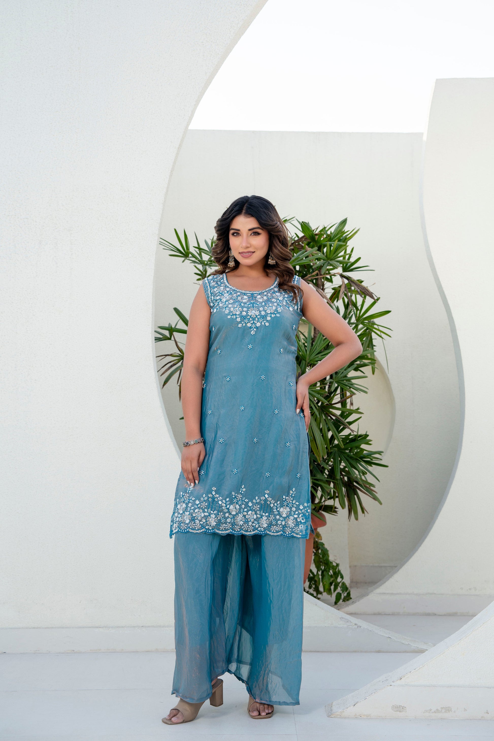 Havy Beads Work Kurti Set